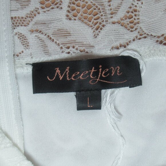 Meetjen Ivory Lace Fit & Flare Dress | Size Large - Picture 7 of 10